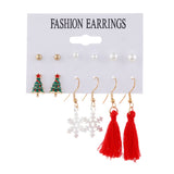 Christmas Earrings Female Student One Week Earring Set