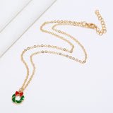 Alloy Dripping Christmas Bell Necklace