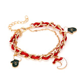 Christmas multi-layer braided bracelet