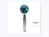 Propeller Driven Shower Head With Stop Button And Cotton Filter Turbocharged High Pressure Handheld Shower Nozzle