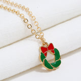 Alloy Dripping Christmas Bell Necklace