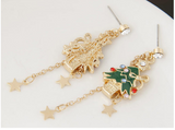 Christmas earrings elk Christmas tree studded deer Christmas earrings