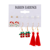 Christmas Earrings Female Student One Week Earring Set