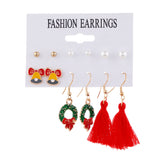 Christmas Earrings Female Student One Week Earring Set