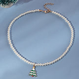 Snowflake Bell Christmas Tree Necklace