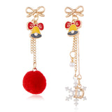 Female Simple Long Tassel Christmas Earrings