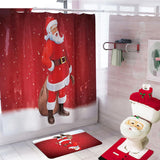 Merry Christmas Bathroom Curtain  Seat Christmas Decorations