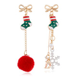 Female Simple Long Tassel Christmas Earrings