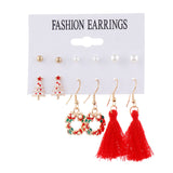 Christmas Earrings Female Student One Week Earring Set