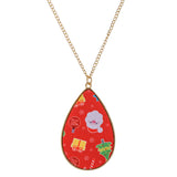 Christmas Ornament Snowman Leather Necklace