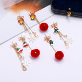 Female Simple Long Tassel Christmas Earrings